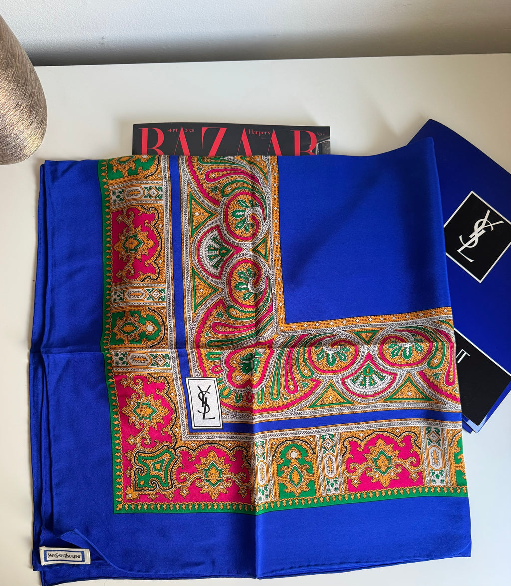 Vintage Yves Saint Laurent – apaszka 86 × 86 cm