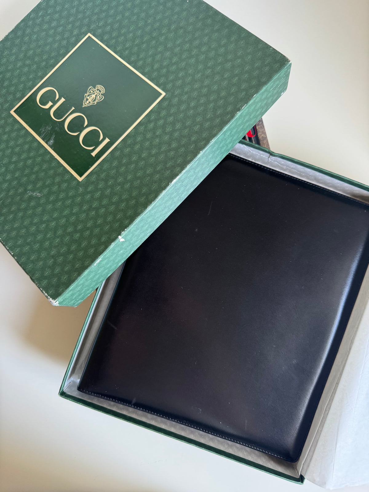 Vintage Gucci Agenda 1990 – kompletny zestaw z oryginalnym pudełkiem i długopisem